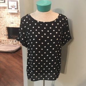LOFT Black & White Dot Top